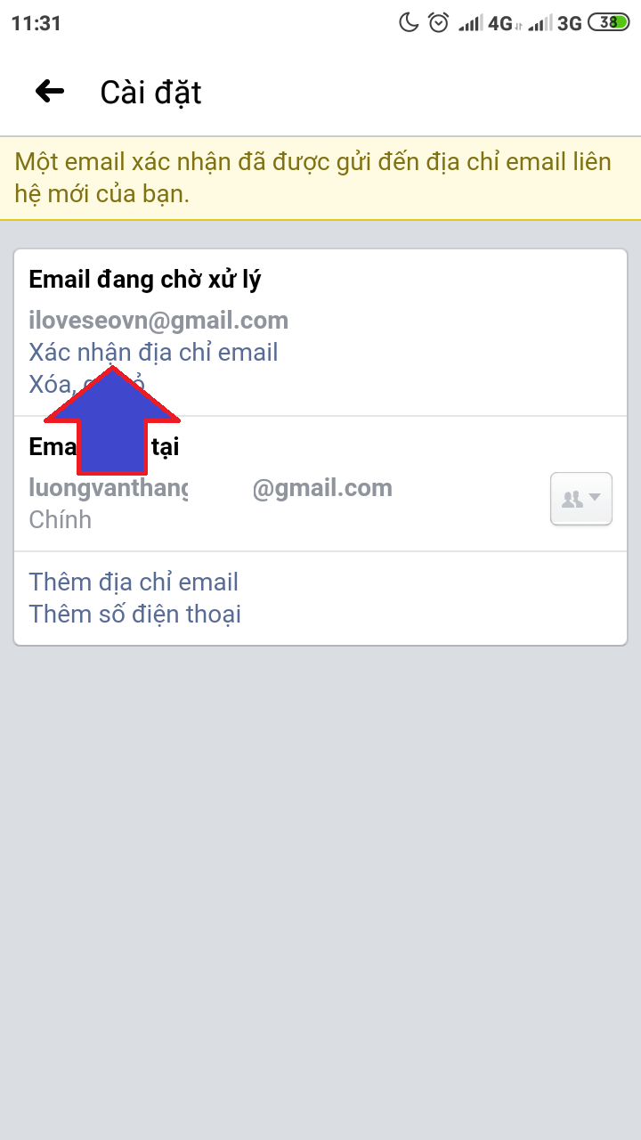 tao dia chi email tren facebook