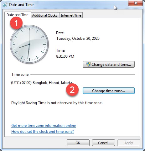 cách cài đặt thời gian cho máy tính