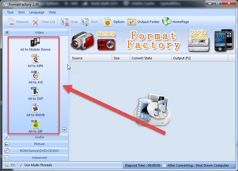 cách sử dụng phần mềm format factory