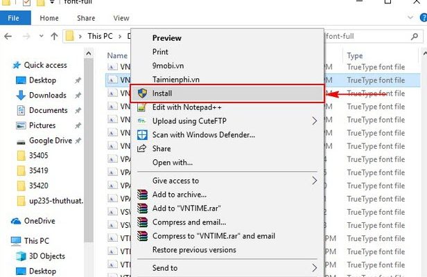 Cách thêm font chữ vào win 10 1 cài đặt font chữ cho win 10