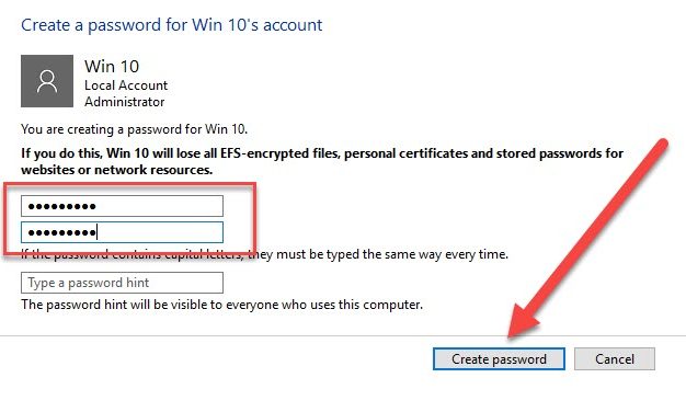 Cài mât khẩu máy tính win 10 1 đặt pass win 10