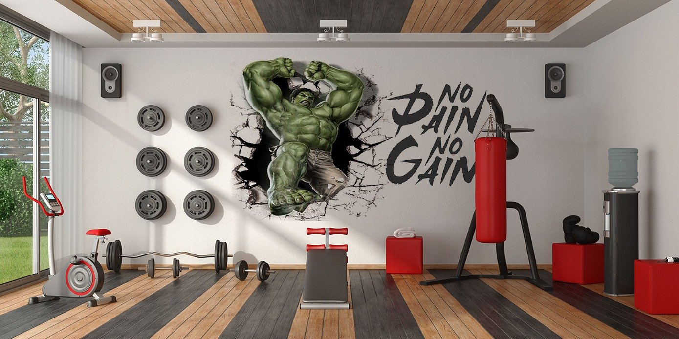 Vẽ phòng GYM Hulk - Tranh tường 1989