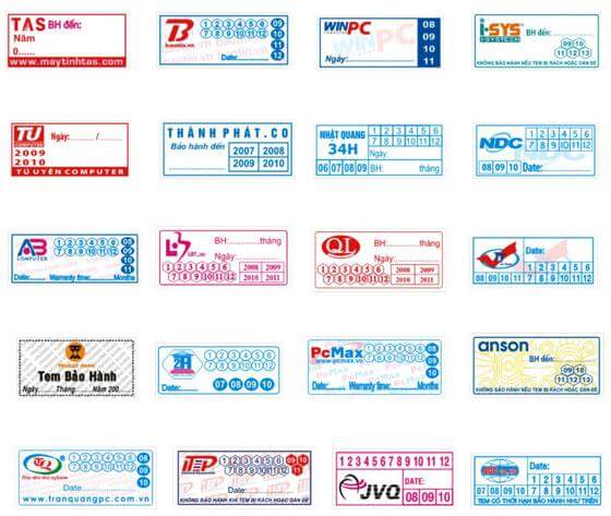 Dịch vụ in tem bảo hành giá rẻ số lượng ít tại Hà Nội